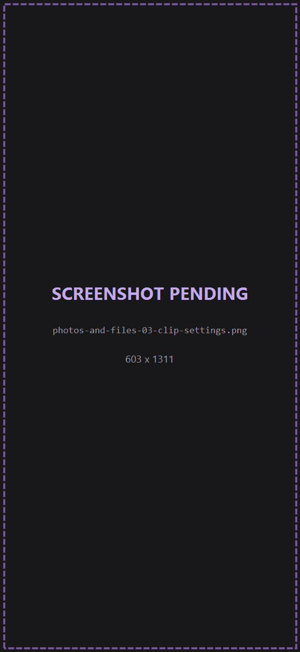Settings card over an imported clip, showing Controls, Hide after, and Max zoom