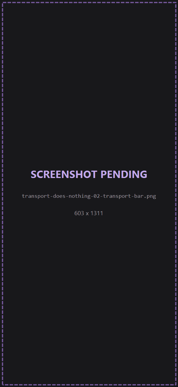 The five-button transport bar in the live view