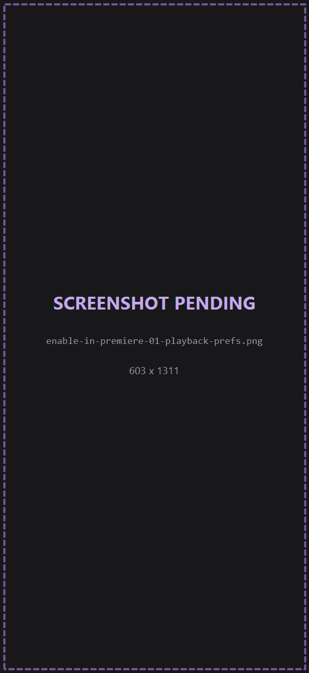 Premiere Pro Preferences Playback panel with PreviewMonitor listed under Video Device