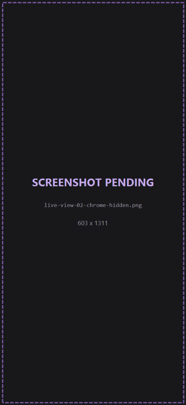 The same stream with the HUD and status bar hidden, showing only the picture